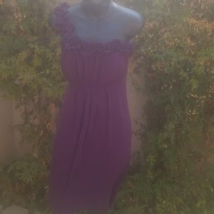 Purple one shoulder dress